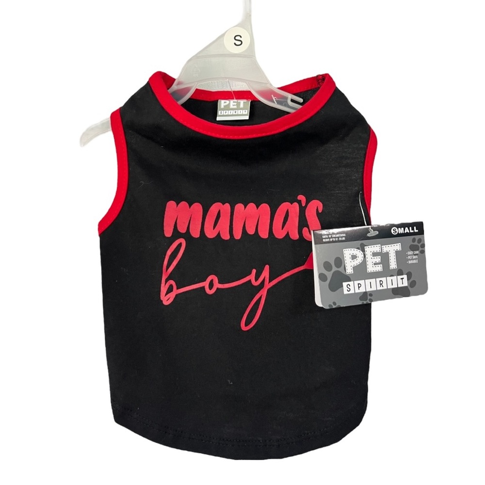 Pet Spirit Mama’s Boy Pet Black and Red T-Shirt
